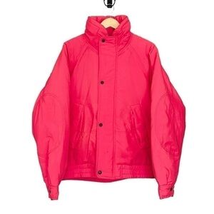 Vintage 𝅺Retro 80s/90s Edge Zone Nylon Winter Ski Jacket Neon Pink